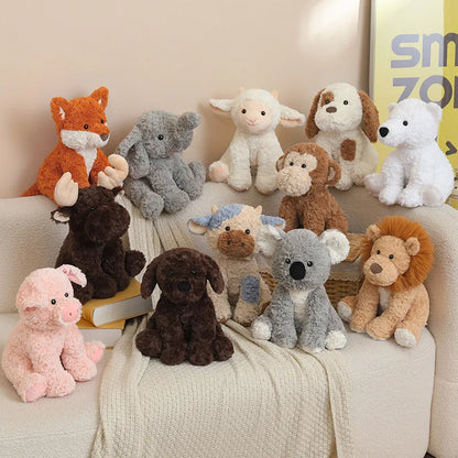 Animal Plush Toys Lion Koala Elephant Fox Sheep Reindeer Bear Stuffed Doll Toys Hobbies Collection Home Decor Toys Birthday Gift
