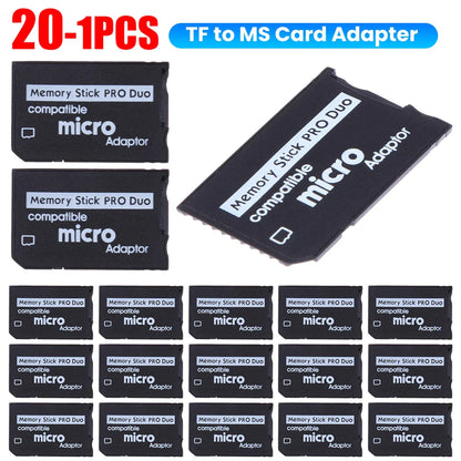 TF To MS Card Mini Memory Stick Card Adapter Plug and Play Card Reader Adapter Replacement Parts Accessories for Pro Duo
