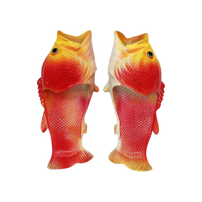 2025 Funny Slippers For Women Couple Shoes Family Shoes Parent-Child Sandals Large Size 32-46 Summer Beach Shoes Fish Slippers