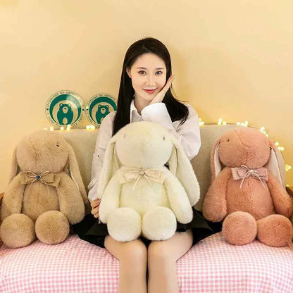 Kawaii Pink Rabbit Plush Toy (13.8 in) - Soft Stuffed Doll Pillow Cushion Gift