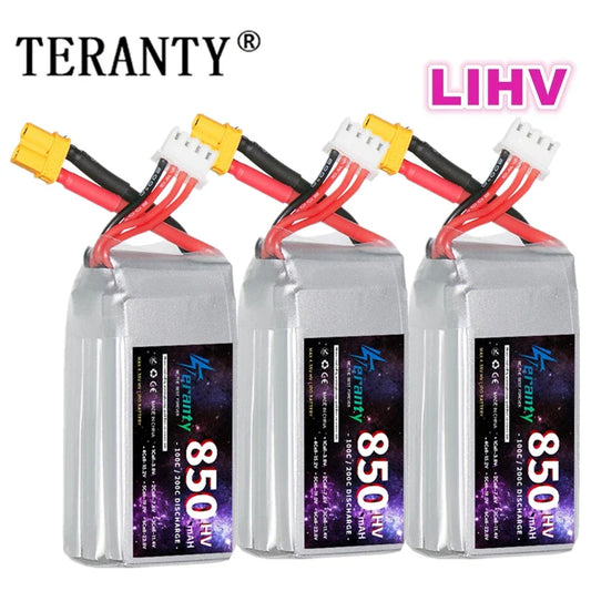 1/2/3PCS TERANTY 3S 11.4V Batería Lipo 850mAh 100C HV con enchufe XT30 T XT60 para Dron FPV RC Cuadricóptero Helicóptero Avión