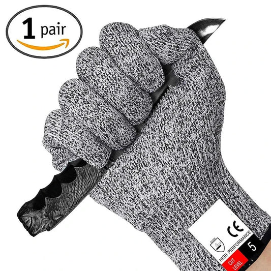 Guantes anticorte HPPE de nivel 5 de seguridad Gris antinivel de corte para trabajo, jardín, carnicería, jardinería, protección de manos, herramienta de cocina