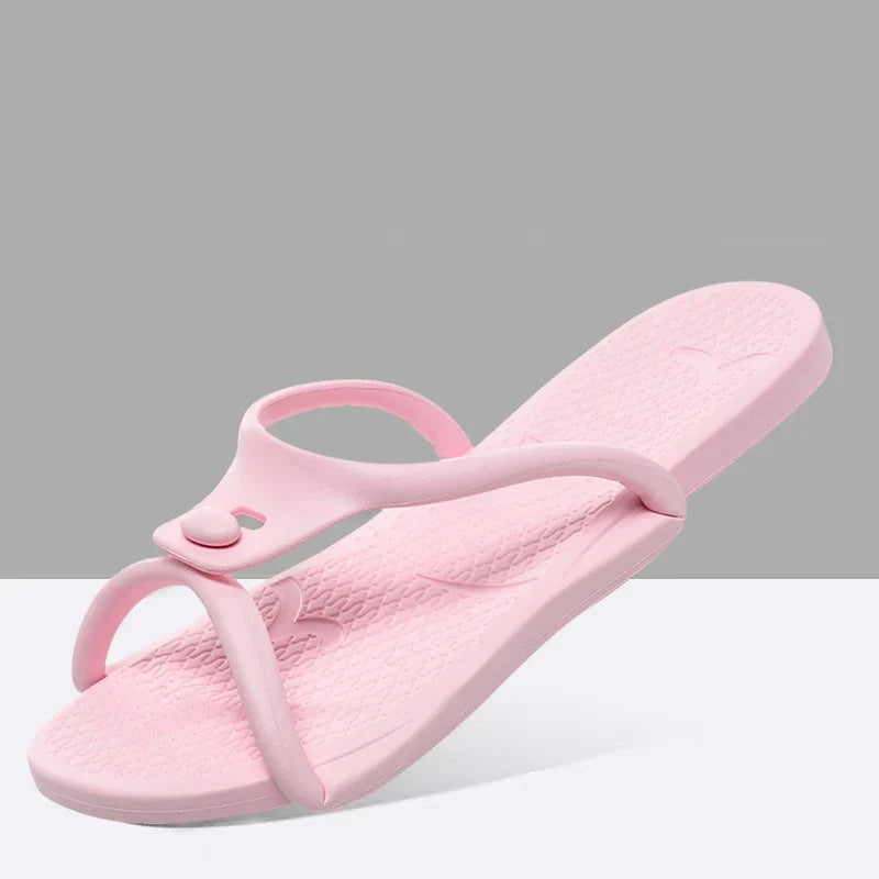 2024 Summer Women Folding Slippers Adults Portable Trip Travel Sandals Couples Indoor Soft Slides Men Beach Non-slip EVA Shoes