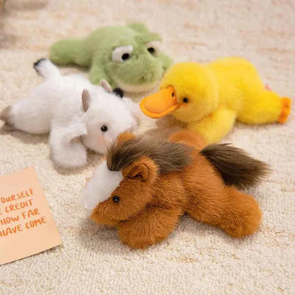 Kawaii Cartoon Plush Wrist Rest Doll (7 in) - Horse, Duck, Cow, Frog Stuffed Animal Office Companion