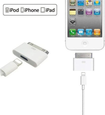 2pc Lighting To 30Pin Adapter 8Pin Male To 30 Pin Female Charging Sync ConverterFor IPhone 4 4S IPad 2 3 IPod Touch ChargerCable