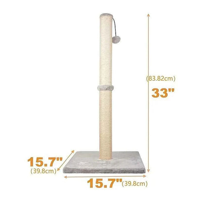 2-Tier Vertical Cat Scratching Post – Sisal Climbing Tree with Stable Modern Design
