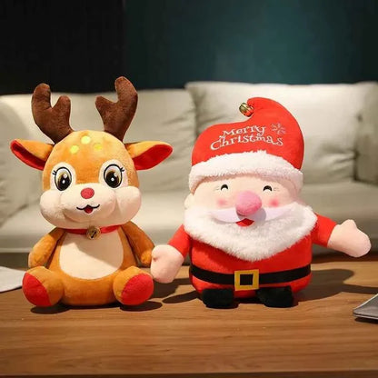 Cute Christmas Series Plush Doll (8-9 in) - Stuffed Santa, Snowman & Elk Toy