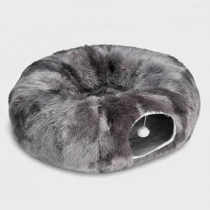 Plush Cat Tunnel Bed – 2-in-1 Cozy Sleeping Bed and Interactive Toy