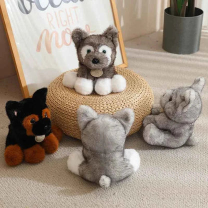 Realistic Husky Wolf Cub Plush Toy (8.7 in) - Soft Cuddly Stuffed Animal Gift