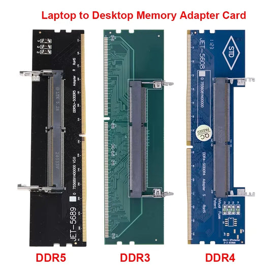 Tarjeta adaptadora de memoria de portátil DDR3 DDR4 DDR5 a computadora de escritorio SO-DIMM a tarjeta PC DIMM Adaptador de conector RAM de memoria mini
