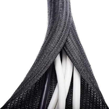1M 3M 5M Braided Cable Sleeve PET Nylon Wrapping Cable Casing Cable Sleeves Wire for Desk PC TV Wire Protector Cable Wrap Cover