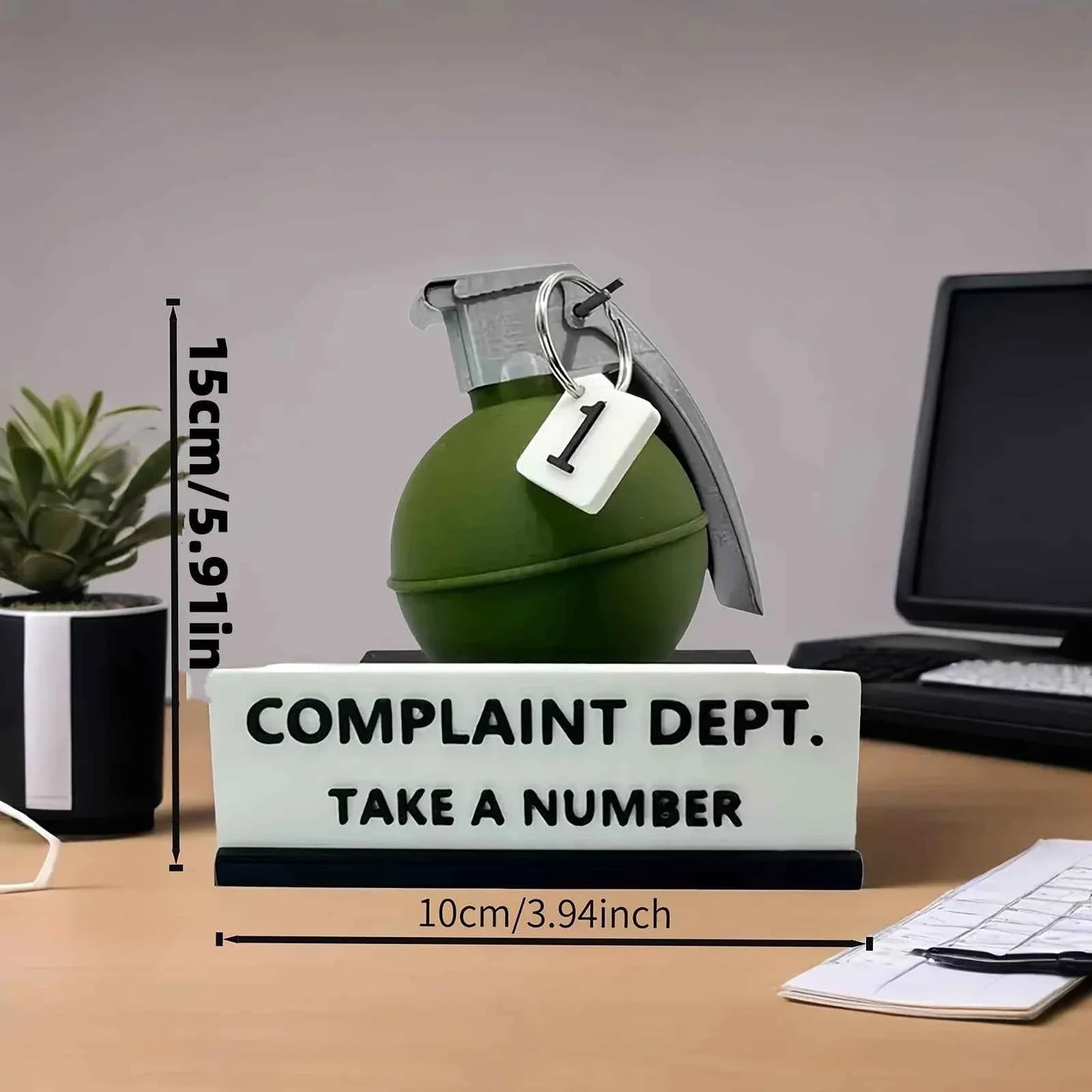 Complaint Department Desk Sign 3D Printed Prank