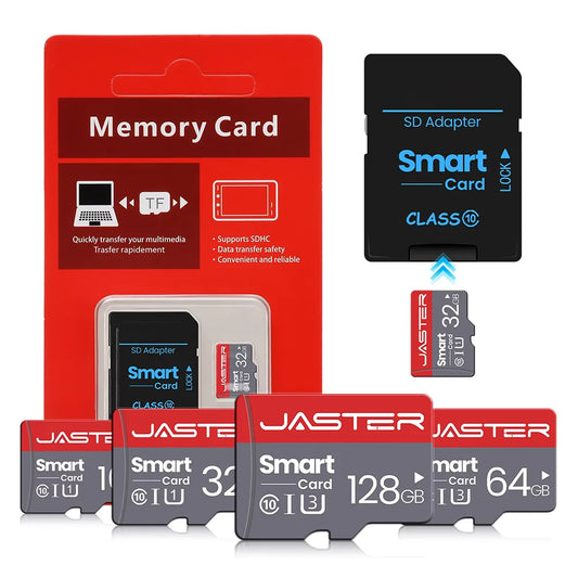 Tarjeta de memoria Mini SD de alta velocidad JASTER, 256 GB, Clase 10, Micro TF, unidad flash USB, 4 GB, 8 GB, 16 GB, 32 GB, 64 GB, 128 GB para Smartphone