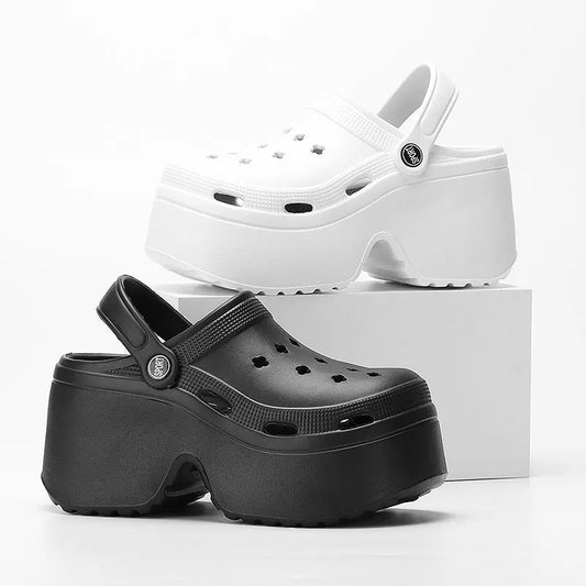 Sandalias de tacón de cuña para mujer, verano 2026, con puntera cerrada, plataforma gruesa, Sandalias Mujer, suela gruesa hueca antideslizante, para mujer
