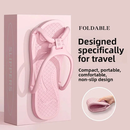 Foldable Travel Slippers Unisex EVA Flip Flops Hotel Non Slip Bathroom Indoor Outdoor Portable Lightweight Comfortable
