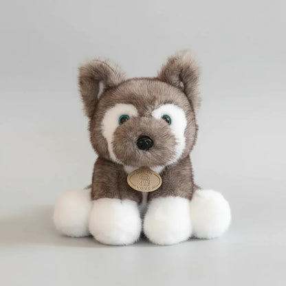 Realistic Husky Wolf Cub Plush Toy (8.7 in) - Soft Cuddly Stuffed Animal Gift