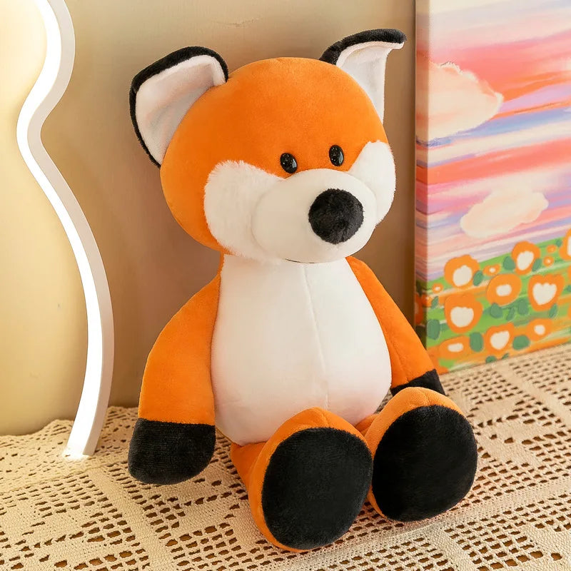Stuffed Plush Animals Toys Soft Dolls Jungle Lion Elephant Tiger Dog Fox Monkey Deer Children Gift Kawaii Baby Kids Hobbie Toys