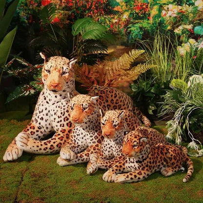 Giant Lifelike Leopard Plush Toy (25.6-66.9 in) - Soft Stuffed Cheetah Model Doll Gift