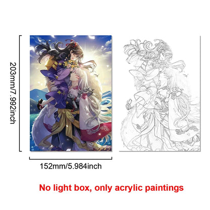 Anime Character Light Picture Frame, Inuyasha Character LED Light, Wall Decoration, Room Night Light, Gift, Moonlight Light