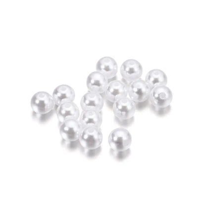 10-1000pcs/lot 3-20mm Straight Holes Acrylic Imitation Pearl Beige Bracelet Round Beads For DIY Craft Jewelry Making Supplies
