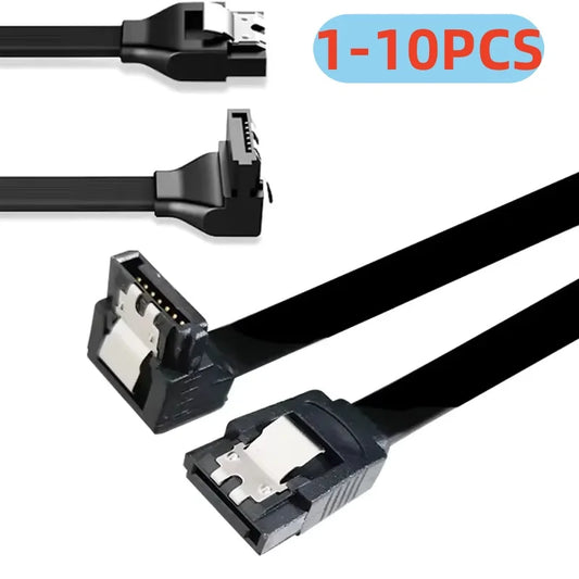 1-10PCS Cable de datos SATA 3.0 de 50CM, Adaptador de cable Sata III de alta velocidad, Conector convertidor para HDD SATA, SSD, Unidad de CD, Grabador, Escritorio