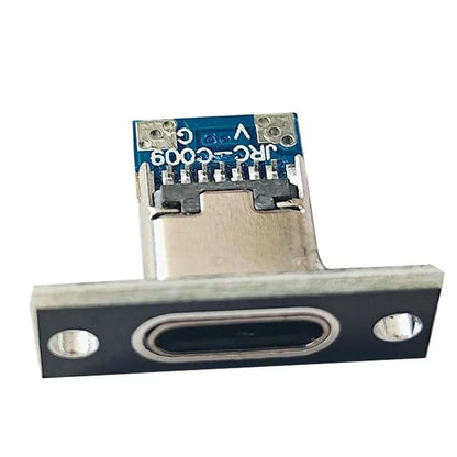 1-20Pcs USB Jack 3.1 Type-C 2Pin 4Pin Female Connector Jack Data Charging Port Small Electrical Charging Base with Fixing Plate