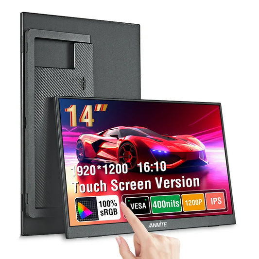 Moniteur tactile portable de 14 pouces, non tactile en option, 16:10 400cd/m2, écran étendu pour jeux vidéo XBox PS4/5 Switch Ordinateur portable