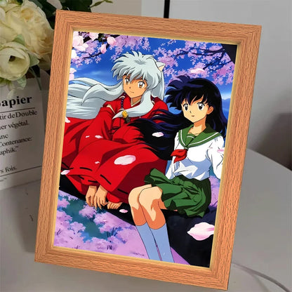 Anime Character Light Picture Frame, Inuyasha Character LED Light, Wall Decoration, Room Night Light, Gift, Moonlight Light