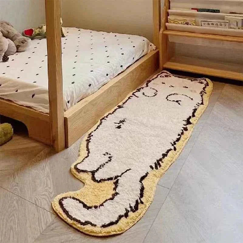 Cartoon Cat Rug - Warm Fuzzy Floor Mat Living Room Bedroom