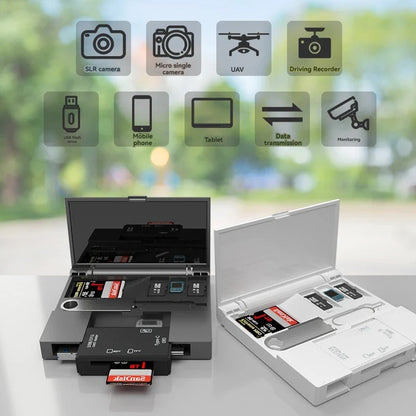 Multi functional six inOneCardReader OTG iPhone Type-C Micro SD CardFlashDrive intelligentStoragecard TF SD CardReaderStorageBox