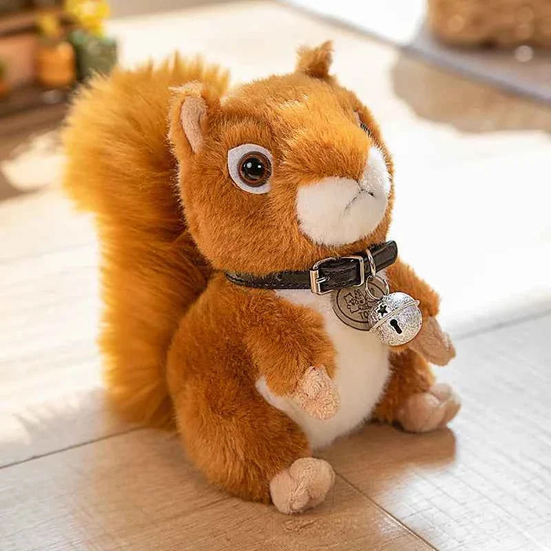 Adorable Realistic Squirrel Plush Toy - Furry Big Tail Stuffed Animal Doll Pillow Gift