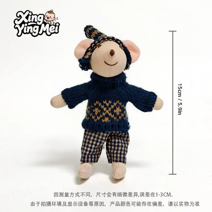 1PCS Plush Mouse Doll Toy Soft Stuffed Animal Friend for Kids Holiday Birthday Gift Room Decor Pretend Play