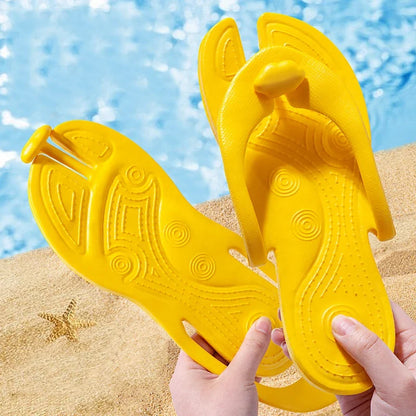 Folding Slippers Trip Travel Portable Slides Women Men Light Home Hotel Salon Homestay Guest Use Sandals Bathing Beach Shoes
