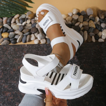 2025 New Women Platform Wedge Sandals Summer Fashion Comfortable Shoes Women Light Casual Velcro Beach Shoes Zapatos De Mujer