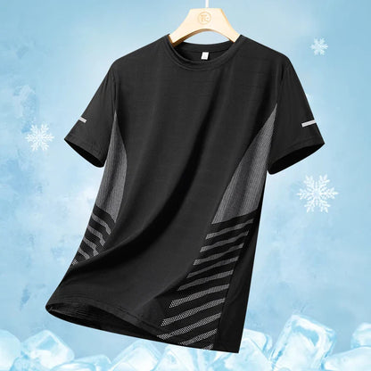Men Cooling Quick Dry Running T-Shirt Breathable Athletic Top