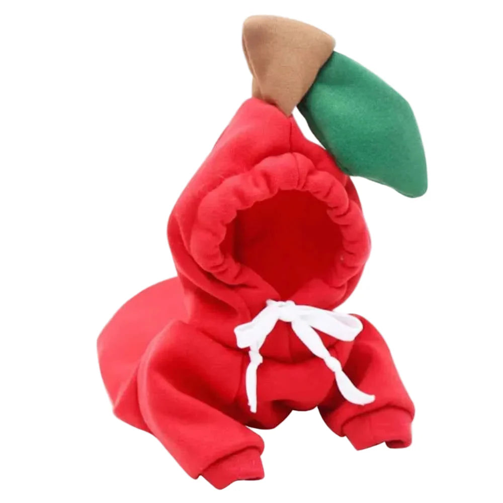 Cute Fruit Dog Hoodie – Warm Fleece Pet Jacket for Small Dogs