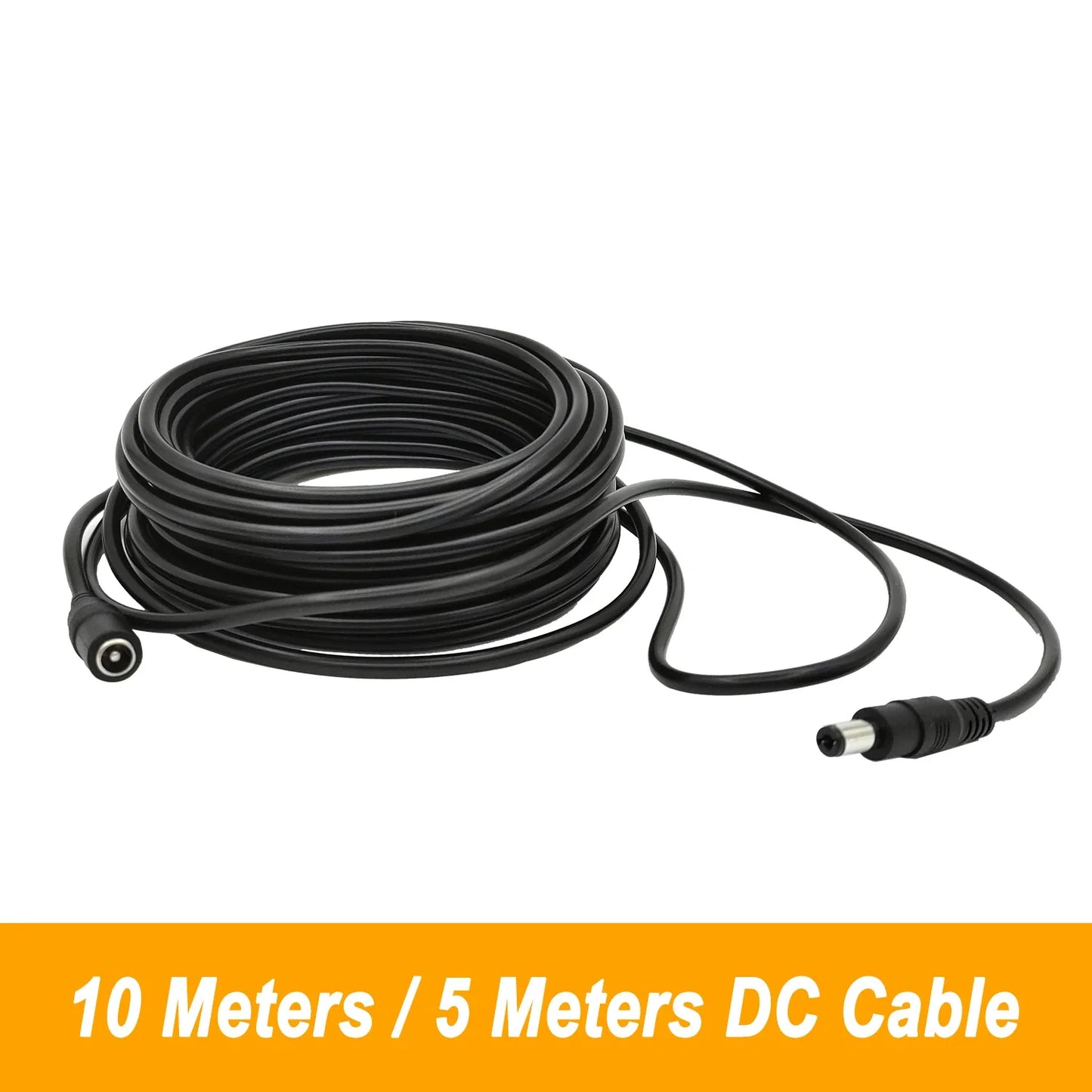 5M 10M DC12V Power Extension Cable 5.5mm*2.1mm Connector Male To Female For LED Lamp CCTV Security Camera Black Power Cable Cord