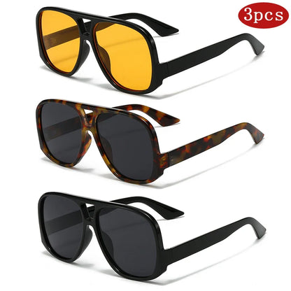 Hiking Camping Oversized Women Double Bridges Anti Light Glasses Fashion Outdoor Driving Eyeglasses Beach Travel UV400 Shades