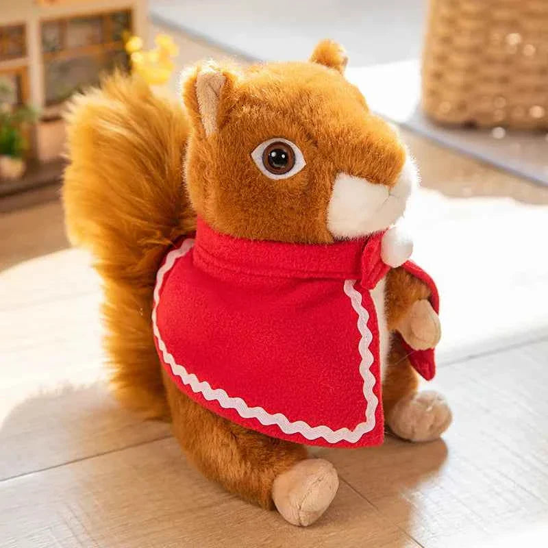 Adorable Realistic Squirrel Plush Toy - Furry Big Tail Stuffed Animal Doll Pillow Gift