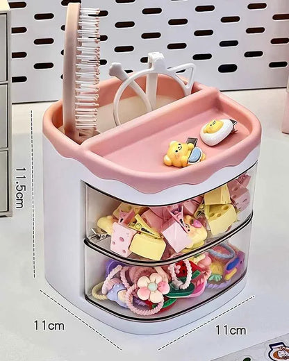2 Layers Cute Children's Hair Accessories Storage Box