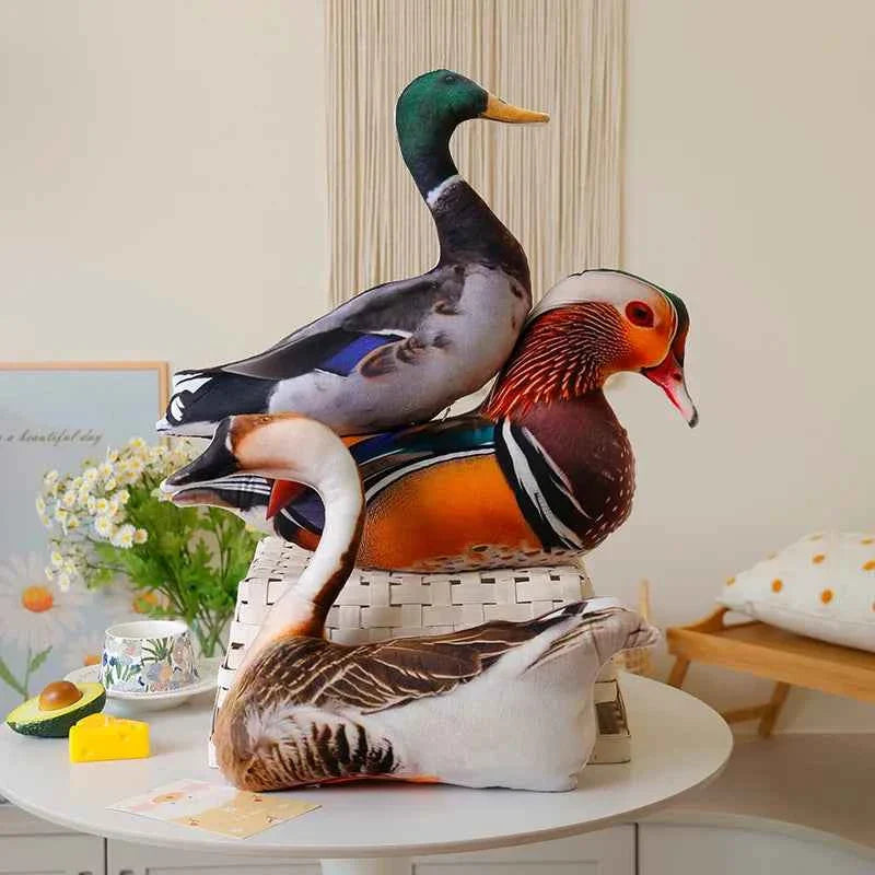 Simulation 3D Birds Plush Toys Soft Stuffed Animals Goose
