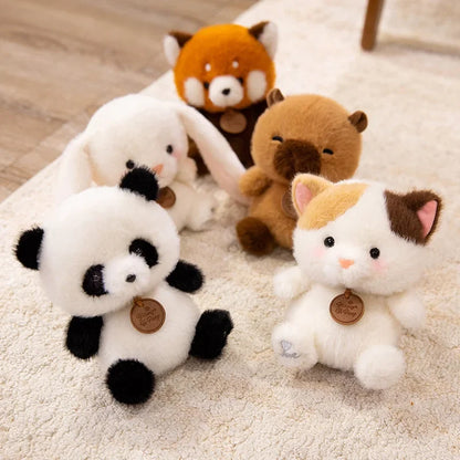 Cute Sitting Animals Red Panda Fox Sloth Cat Plush Toys Soft Plush Dolls Stuffed Capybara Pig Plushie Baby Toys Gifts for Kids