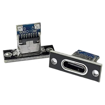1-20Pcs USB Jack 3.1 Type-C 2Pin 4Pin Female Connector Jack Data Charging Port Small Electrical Charging Base with Fixing Plate