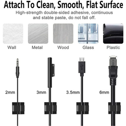 50Pcs Self-Adhesive Cable Clip Wire Protector Fixer Holder Desktop Tidy Management Wire Organizer For Mouse Headset Wire Storage