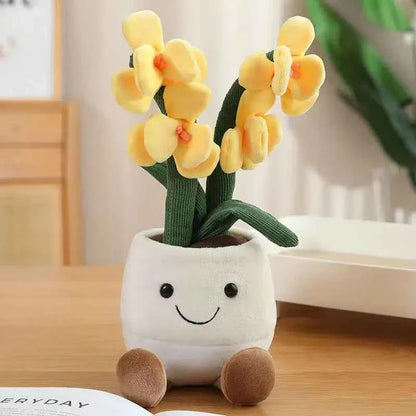 Cute Flowerpot Figurine Plush Pillow (13.8 in) - Simulation Cartoon Anime Stuffed Home Decor