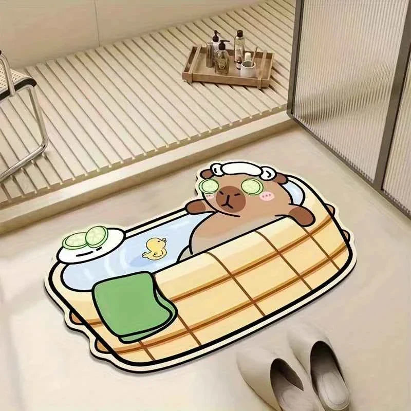Cute Cartoon Bear Carpet Kitchen Rug Doormat Welcome Mat