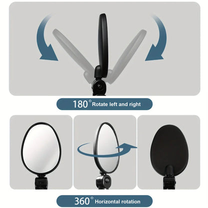 1/2PCS Bicycle Rearview Mirror 360 Degree Adjustable Rotatable Universal Cycling Handlebar Rear View Mirrors for MTB Road Bike