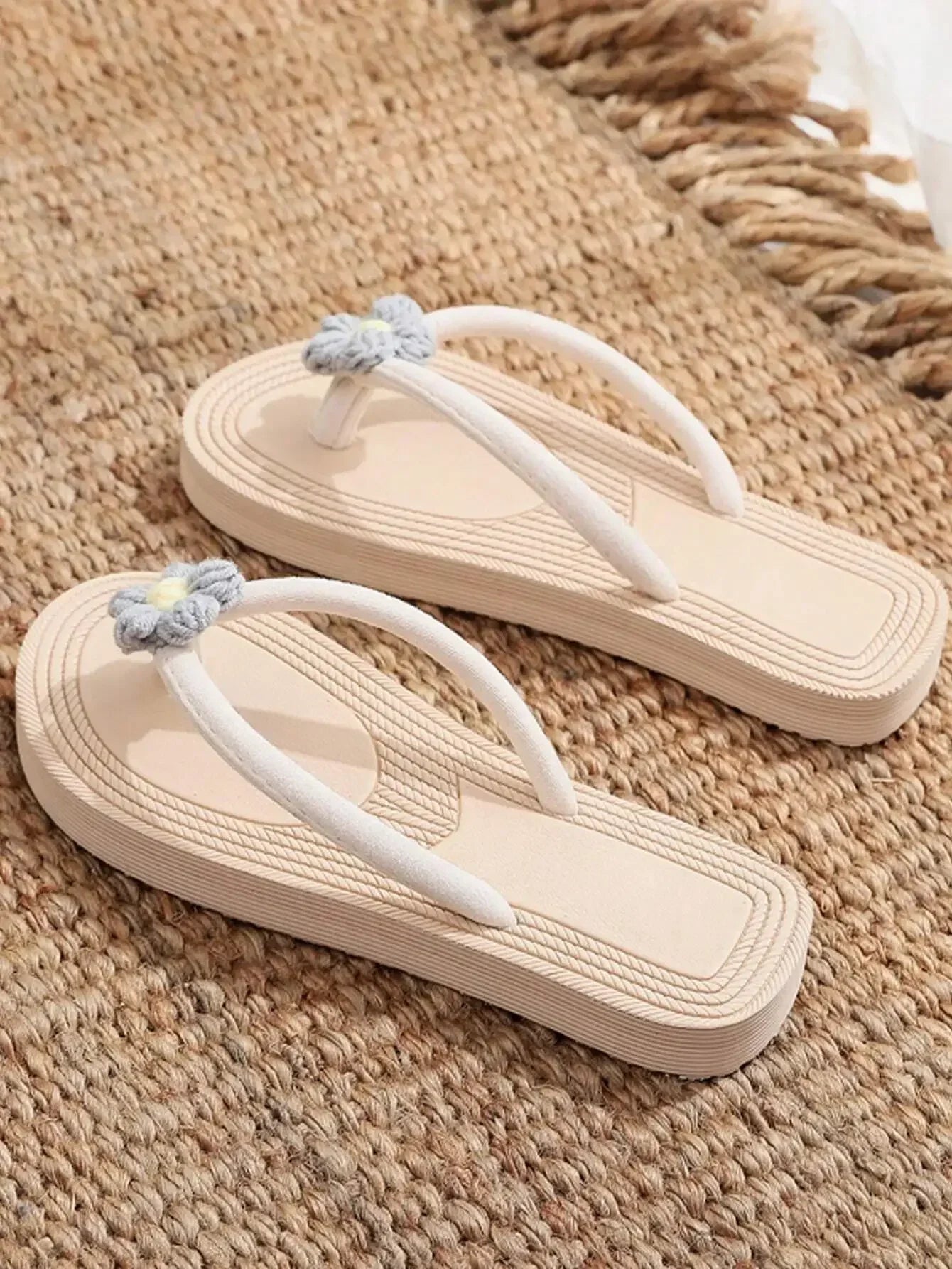 Women Flat Sandals Thong Flip Flops Cute Pink Open Toe Beach Shoes, Simple Style For Holiday & Beach