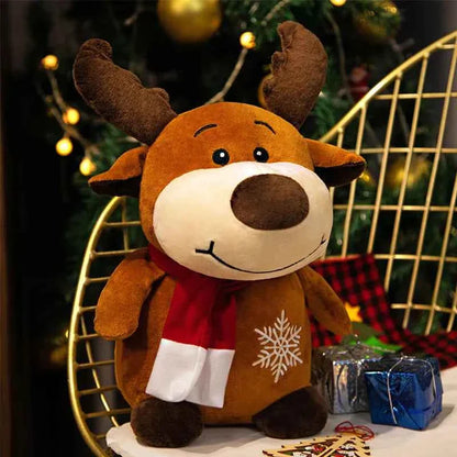 Cute Christmas Plush Dolls (Up to 19.7 in) - Stuffed Santa, Snowman & Elk Toy Gift
