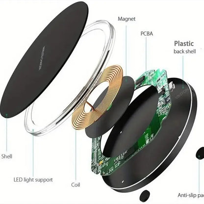 Wireless Charger Mobile Phone Chargers Pad Stand For iPhone 16 15 14 13 12 11 Pro Max Samsung Xiaomi Fast Charging Dock Station